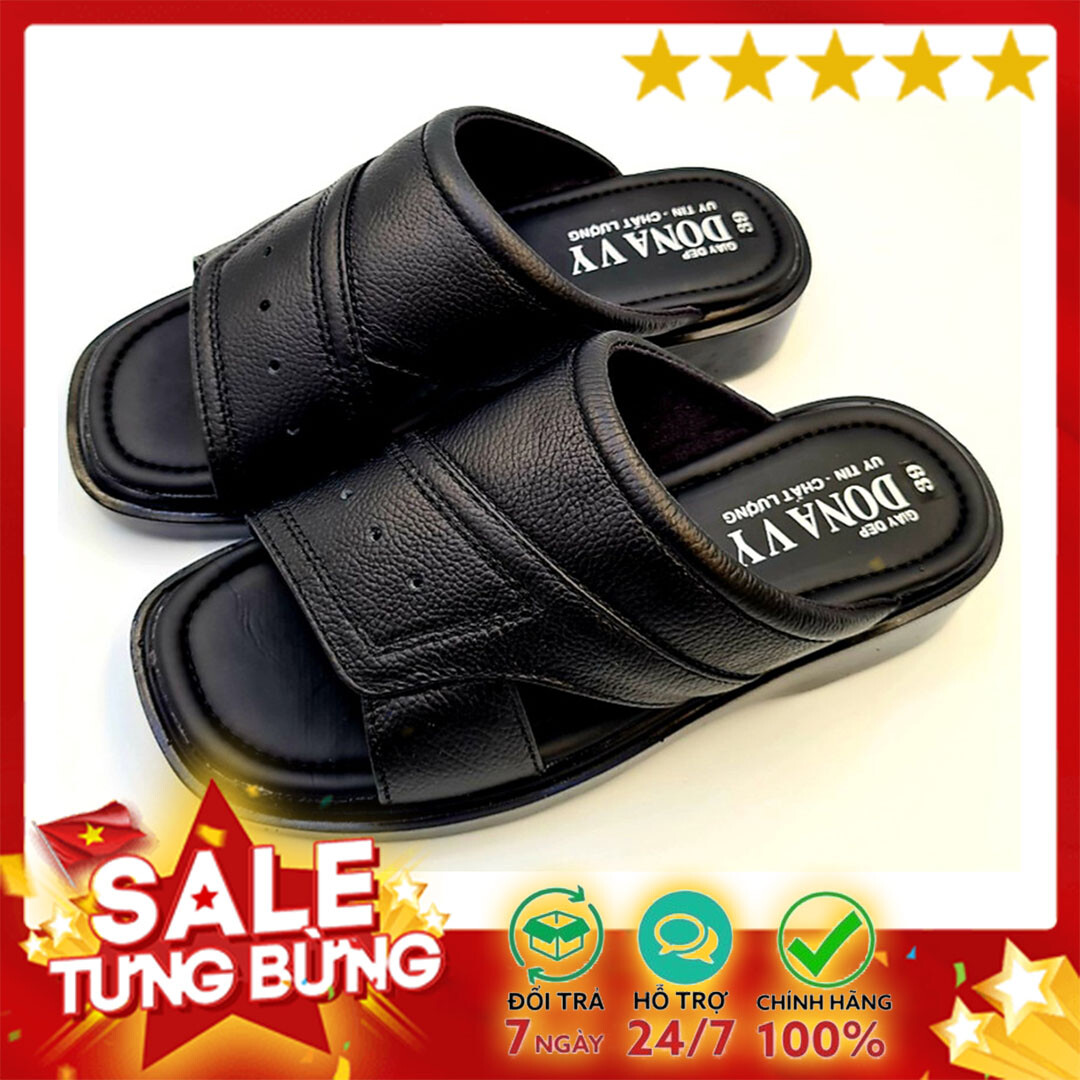 Dnv tom dép da nam • dép da thời trang nam da • dép da nam da quai ngang • dép quai ngang nam da thật 100% nâng chiều cao • quai da thời trang