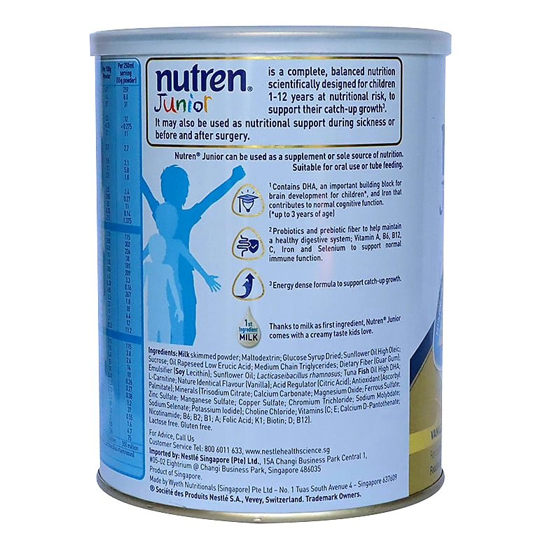 (Chính Hãng) Sữa Nutren Junior 850g cho bé (1_10 tuổi)