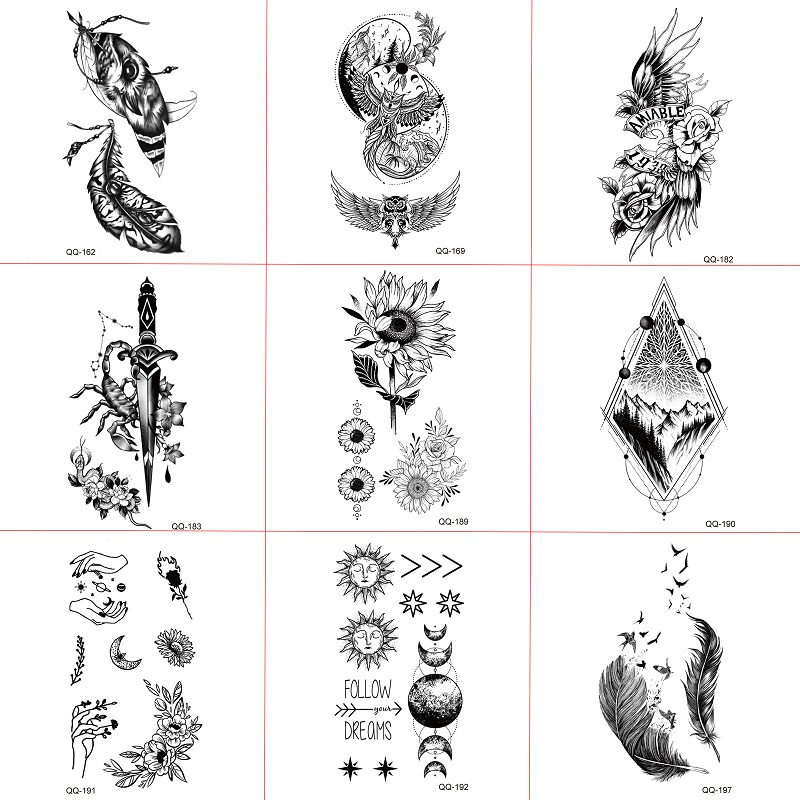 Miếng dán hình xăm tattoo chống thấm nước tạm thời 10x6CM nhiều hình lựa chọn