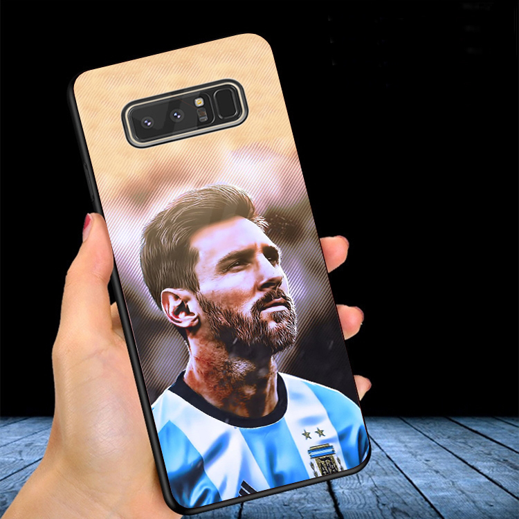 Ốp Lưng SAMSUNG GALAXY NOTE 8 Mặt kính In hình MESSI