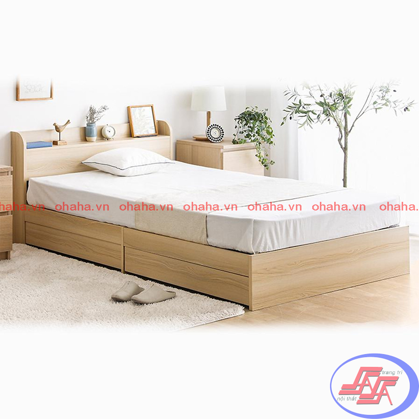 [ Freeship HCM ] GIƯỜNG NGỦ GỖ CÔNG NGHIỆP CAO CẤP OHAHA - GC008 - Màu vàng