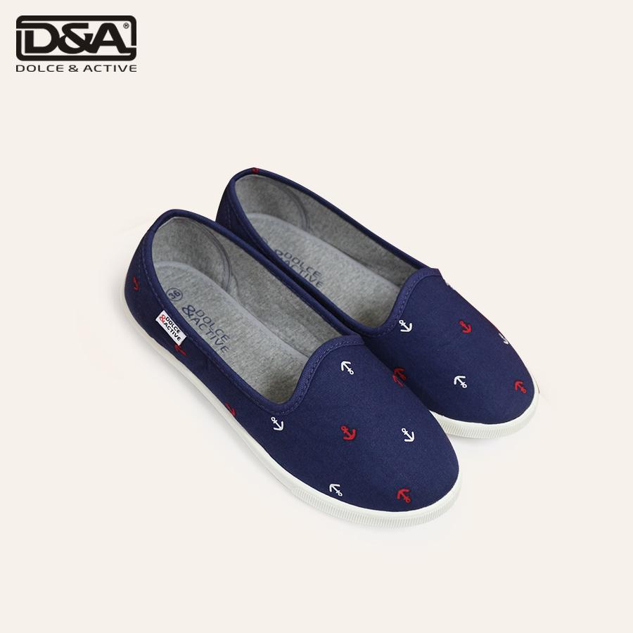 Giày slipon nữ D&A EPL1846 siêu nhẹ hình mỏ neo