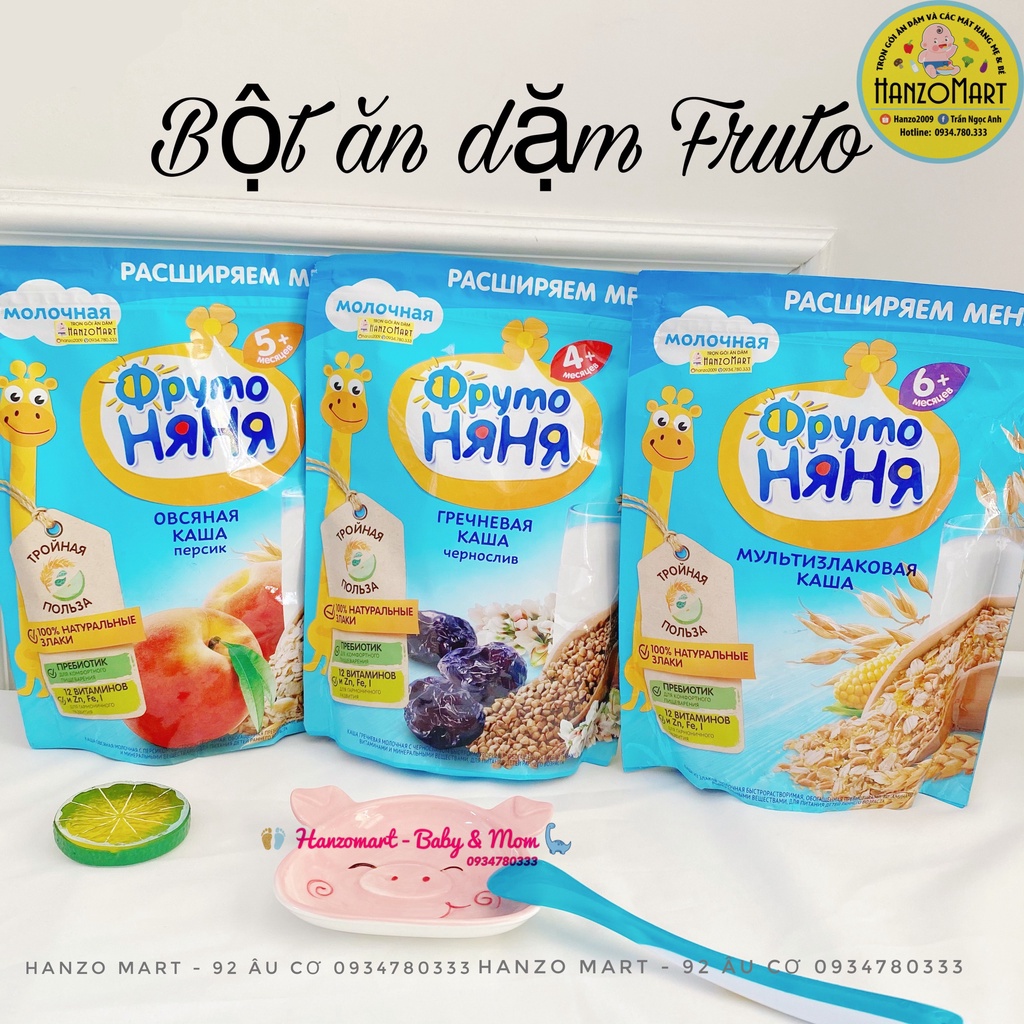 Bột ăn dặm Fruto / Fructo Nga cho bé gói 200gr