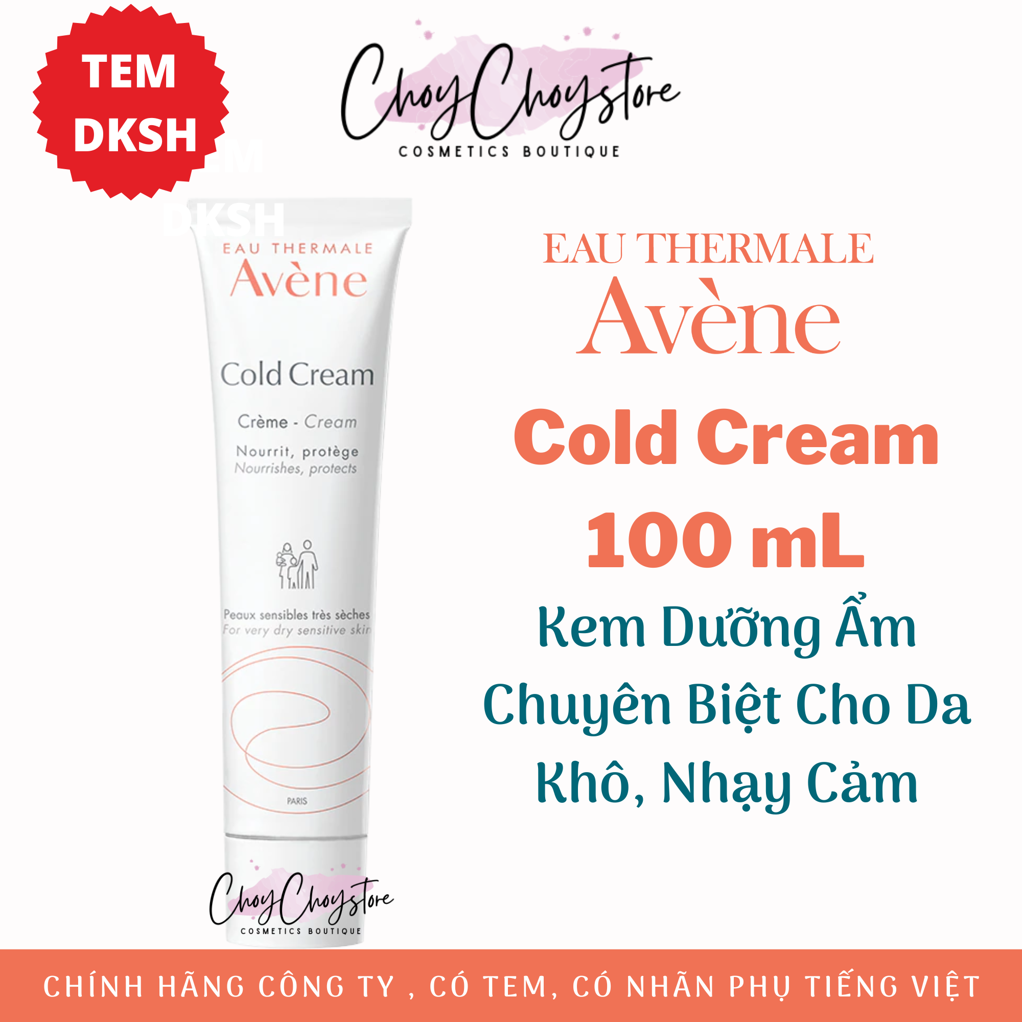 Kem dưỡng avene cold cream 100ml cho da khô, da nhạy cảm