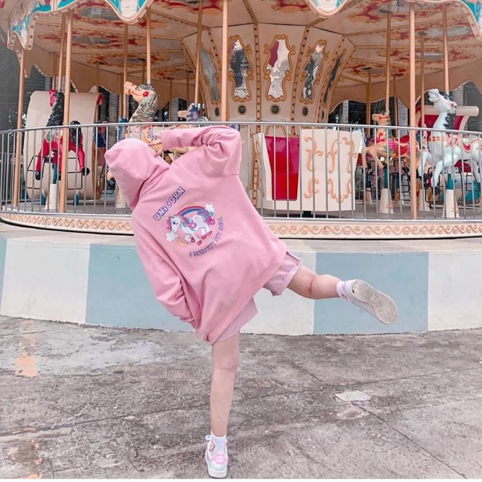 Áo khoác nữ áo khoác hoodie nữ chất thun nỉ ngoại màu hồng