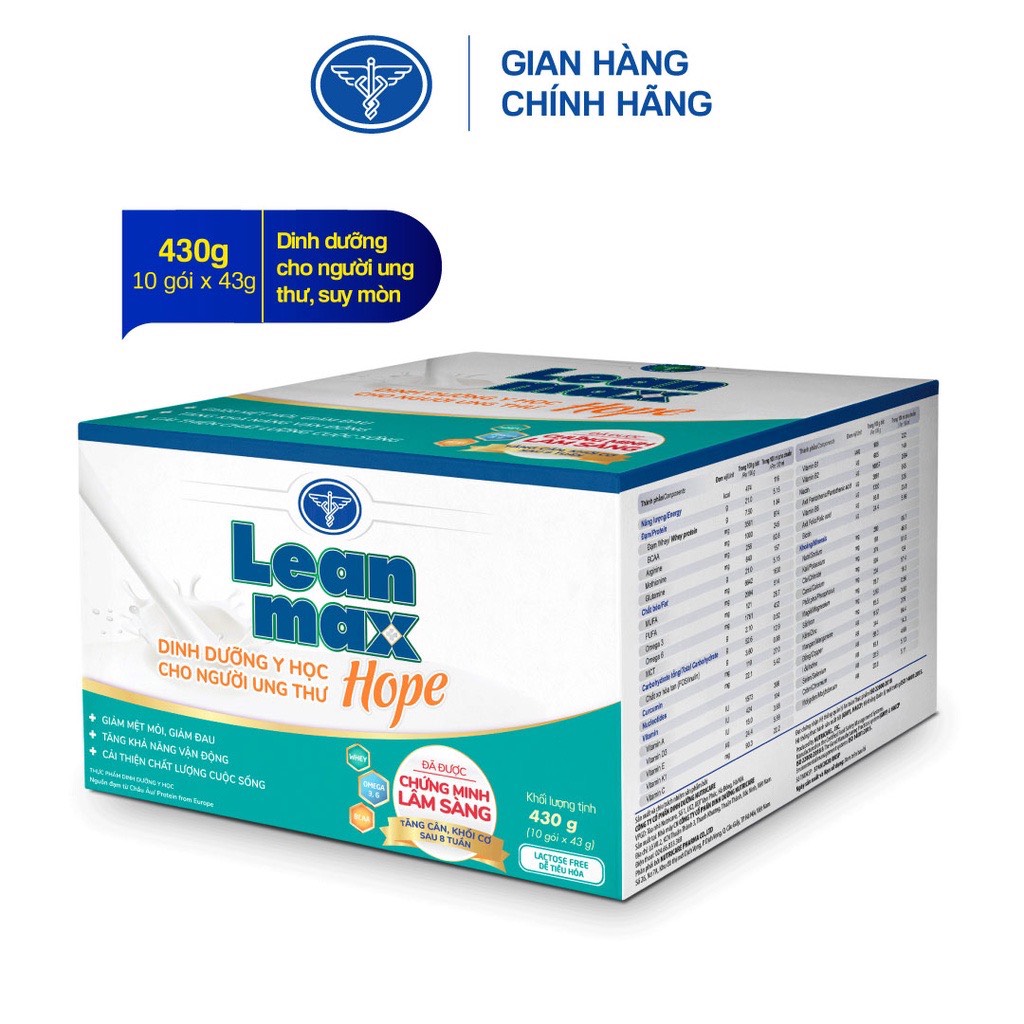 [HCM]LEAN MAX HOPE 900g DINH DƯỠNG DÀNH CHO BỆNH NHÂN UNG THƯ)