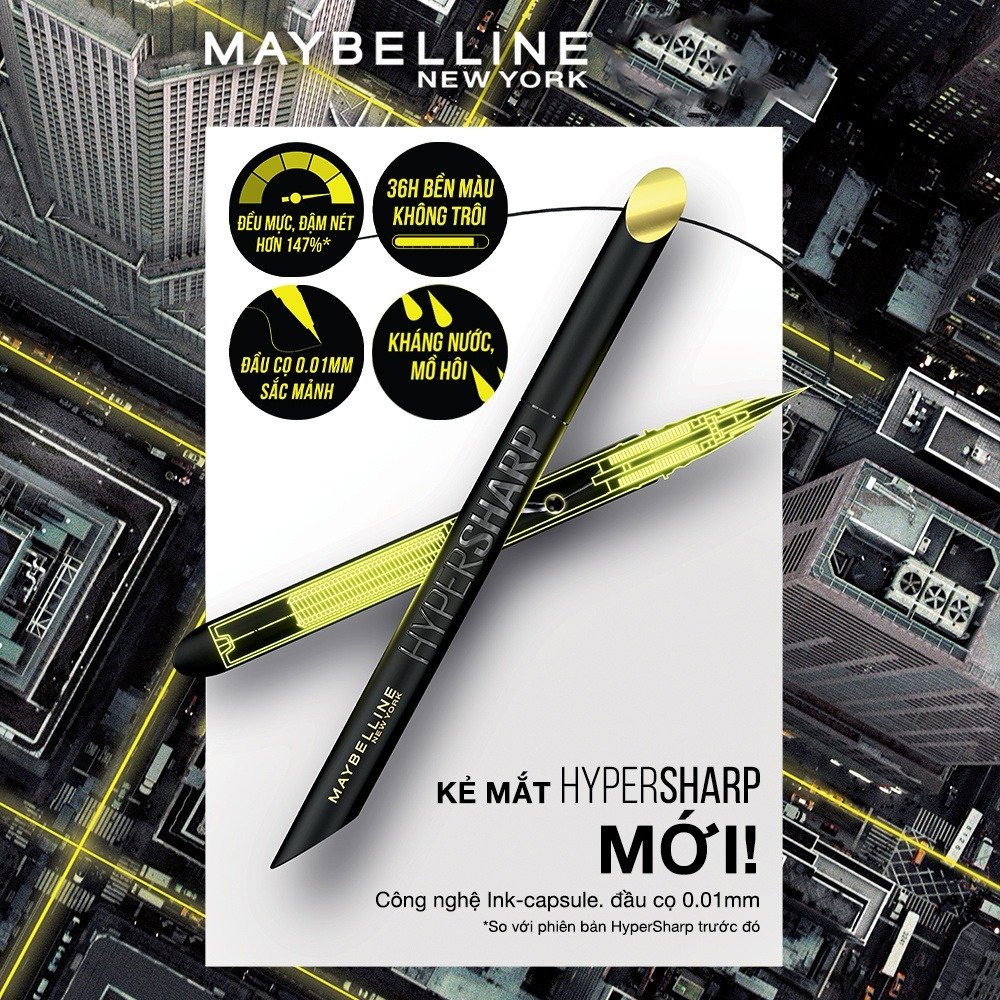 Bút Kẻ Mắt Nước Maybelline Sắc Mảnh Hyper Sharp Liner Extreme 0.4g