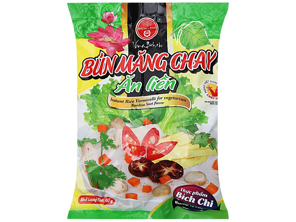 Bún măng chay vina bích chi gói 60g thùng 15/30 gói