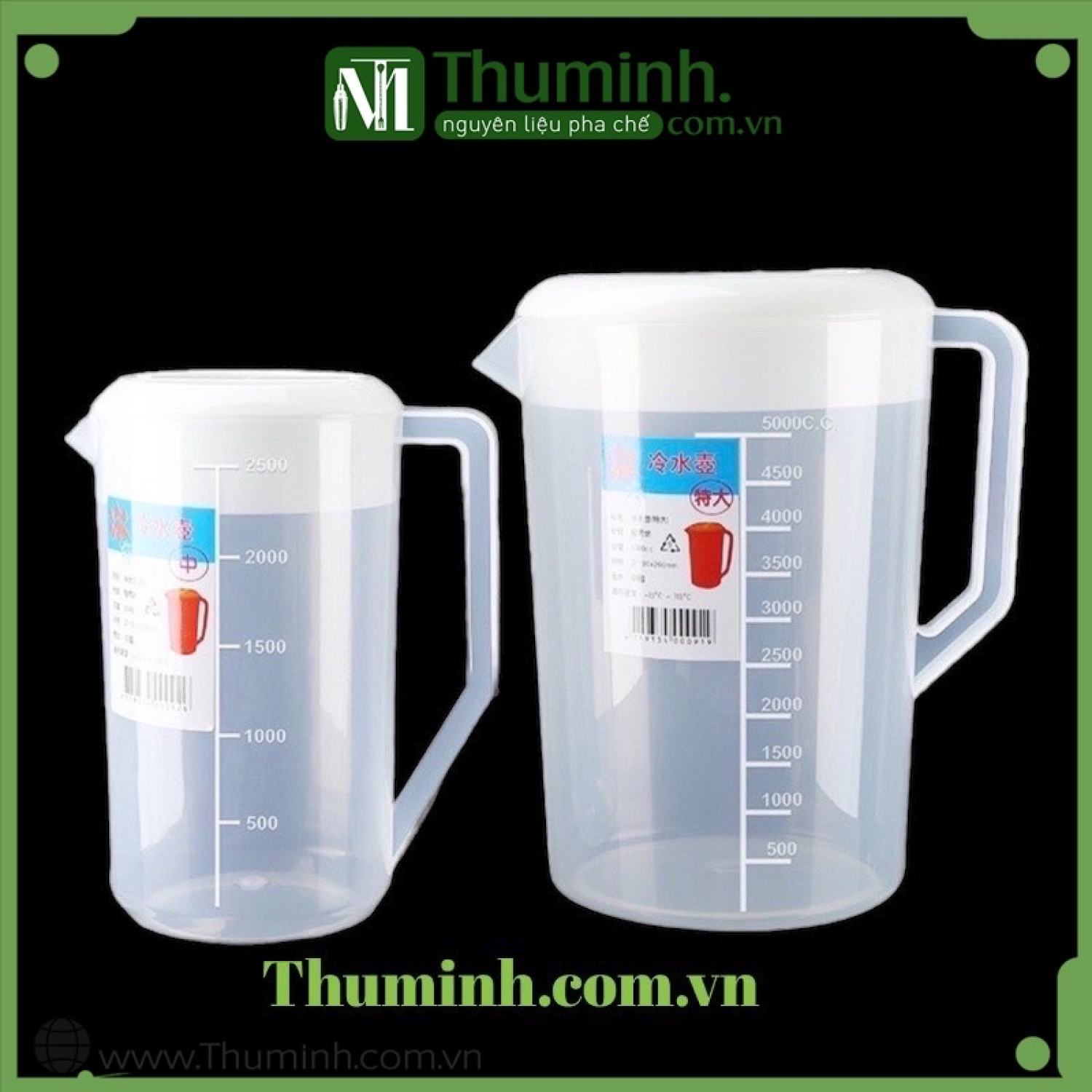 Ca Đong Định Lượng Có Nắp 2500ml, 5000ml