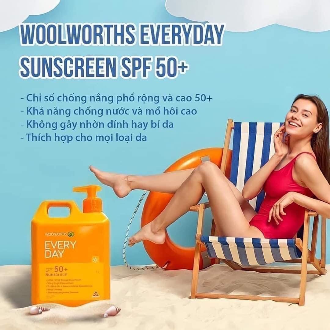 ( Loại 1L) Kem Chống Nắng Woolworths Everyday Sunscreen SPF 50+