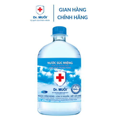 Nước Súc Miệng Loại Bỏ Vi Khuẩn, Ngừa Hôi Miệng Truyền Thống Chai 1 Lít - Dr. Muối