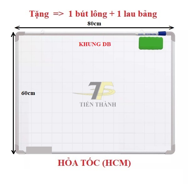 Bảng từ trắng treo tường KT 60 x 80cm (Bảng từ treo tường Hàn Quốc)
