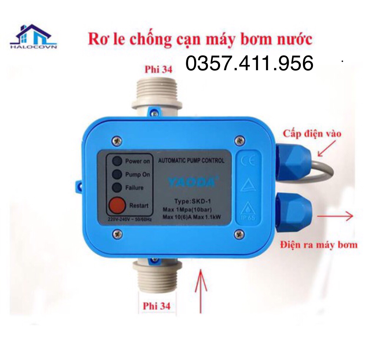 Rơ le bơm nước tự động báo cạn báo đầy cho máy bơm