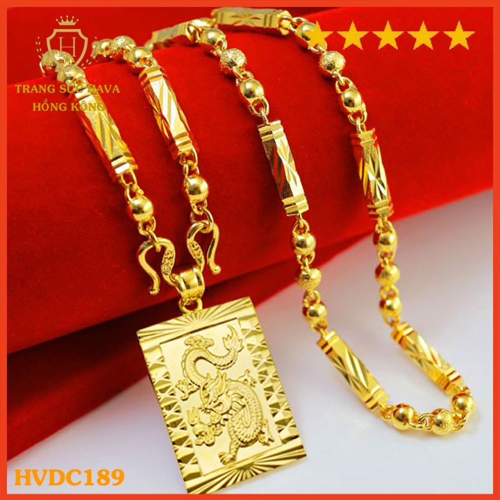 Dây Chuyền Nam Titan Mặt Rồng Thời Trang, Vòng Cổ Nữ Xi Mạ Vàng Non 24k Cao Cấp - Trang Sức Hava Phong Cách Trẻ Trung Cá Tính