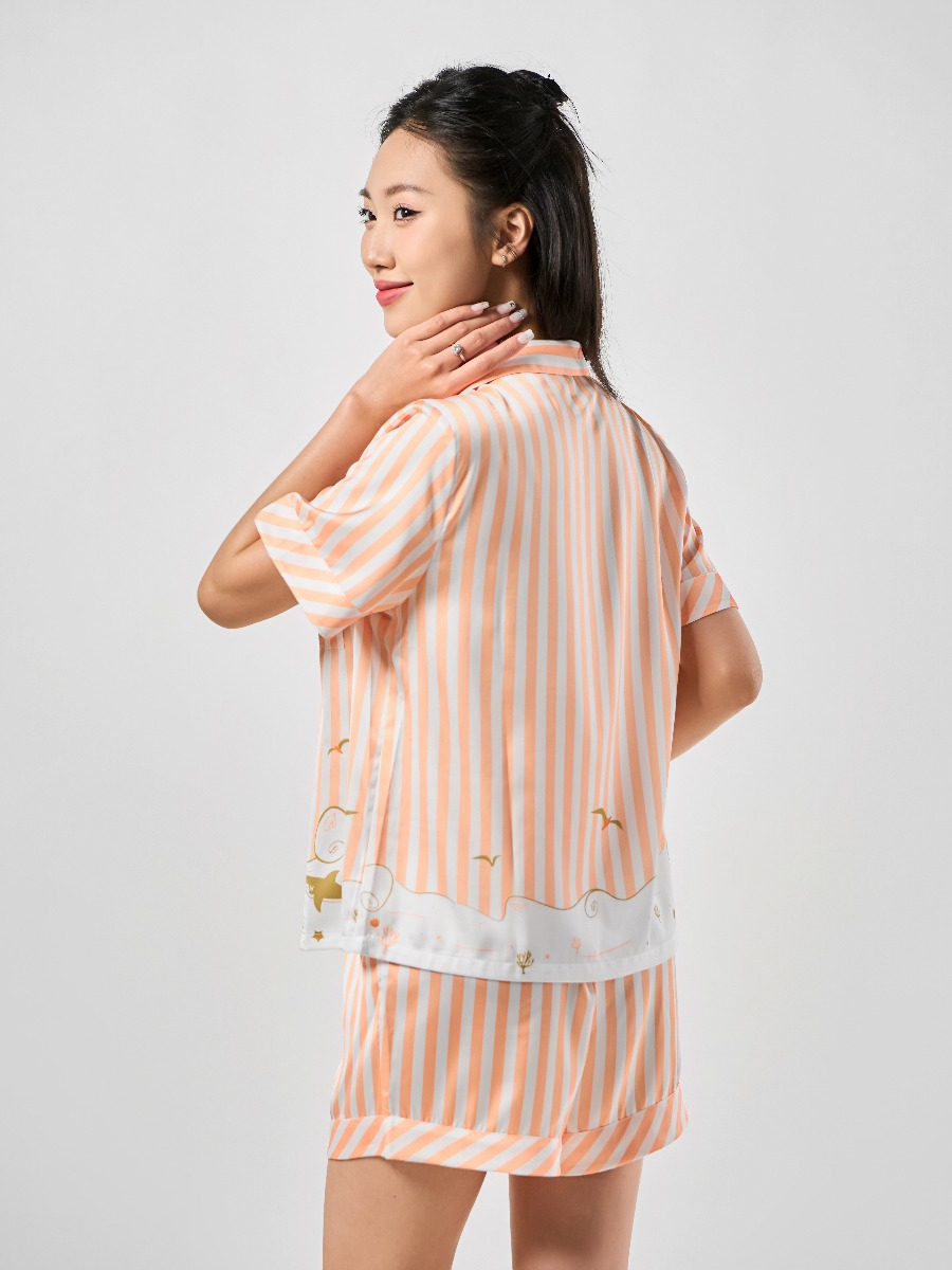 WINNY - Bộ đồ lụa cộc tay quần đùi mặc nhà 1MNSA23108C