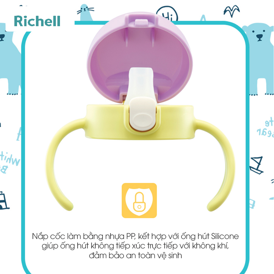CỐC TẬP UỐNG 2IN1 T.L.I RICHELL (VÀNG)