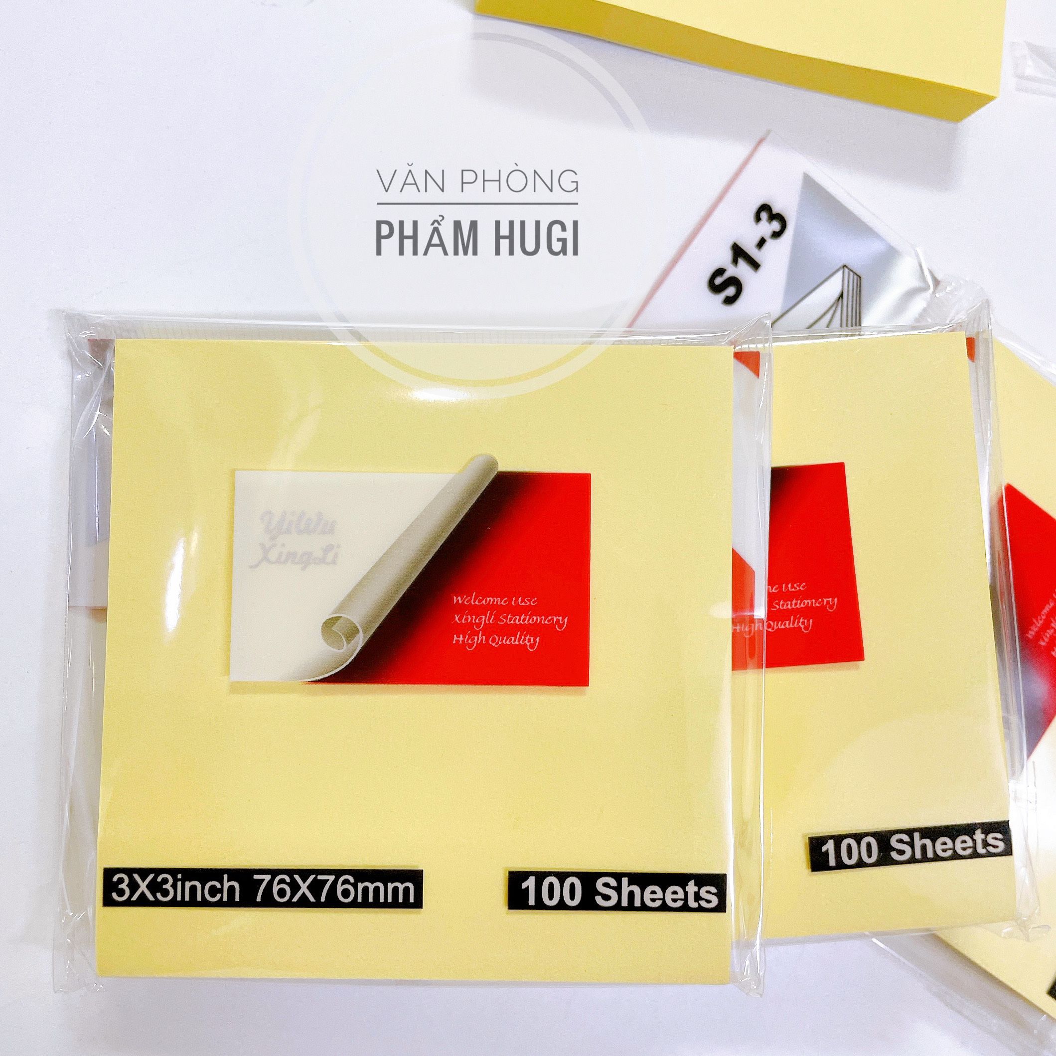 Giấy notes vàng hình vuông (76x76mm) xấp gồm 100 tờ