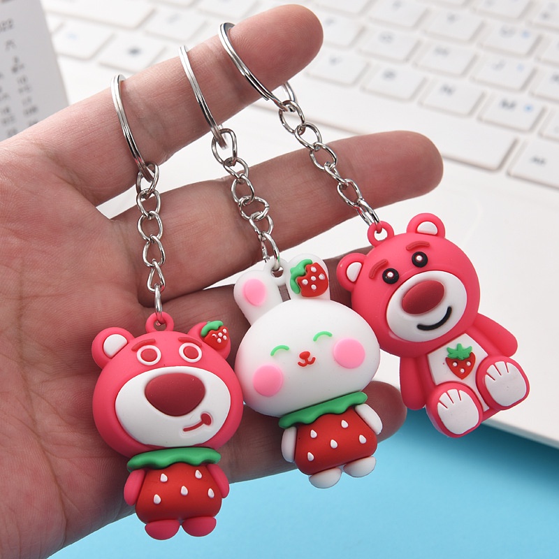 Moc khóa gấu đỏ cute