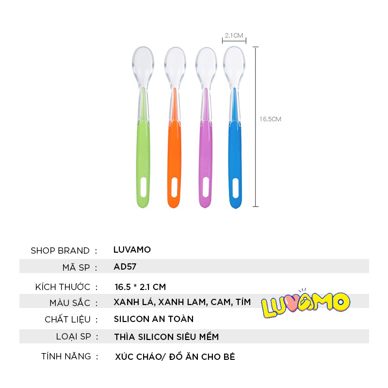 Thìa silicone sâu lòng cho bé ăn dặm ( loại sâu lòng, không BPA )