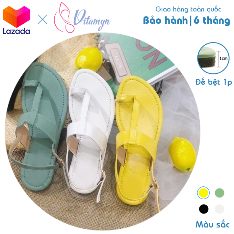 Sandal Đế Bệt Xỏ Ngón Quai Mảnh Năng Động, sandal dạo phố, đi học, đi biển, đi du lịch, đế bằng 1p, móc khóa cài tiện lợi, dây quai thiết kế thời trang giá rẻ