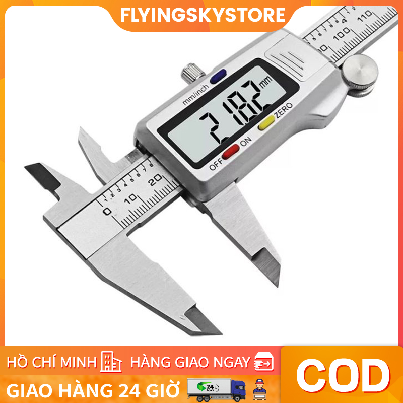 Thước kẹp điện tử 150mm thép hợp kim không rỉ màn hình LCD
