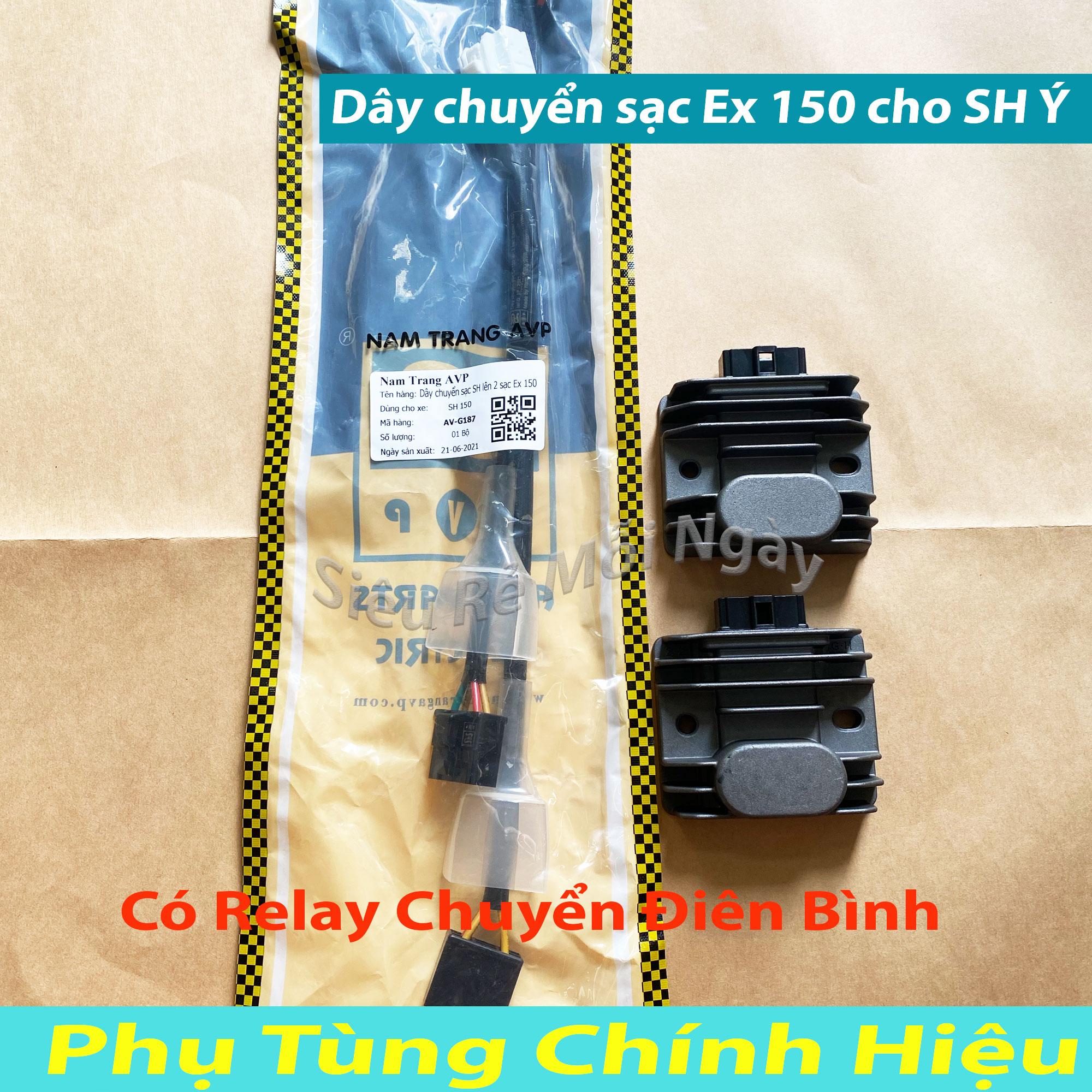 Combo bộ dây chuyển lên 2 cục sạc exciter 150 cho sh ý, a còng, dylan, ps