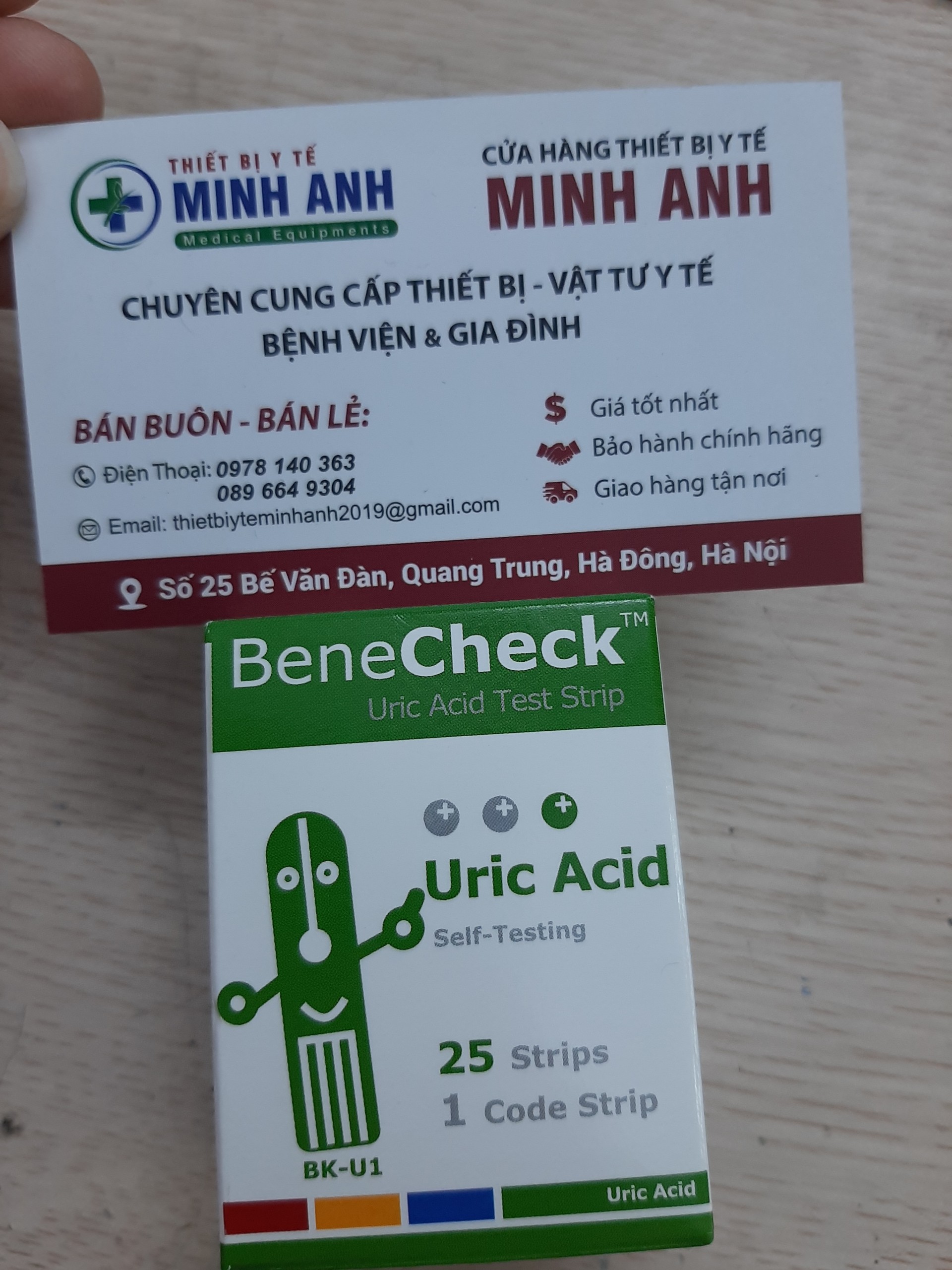 Que thử Acid Uric máy đo Benecheck 3in1 25 que