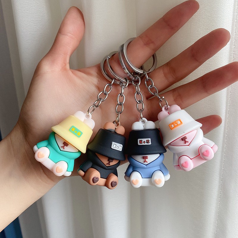 Móc khóa thỏ đội nón đáng yêu,cute