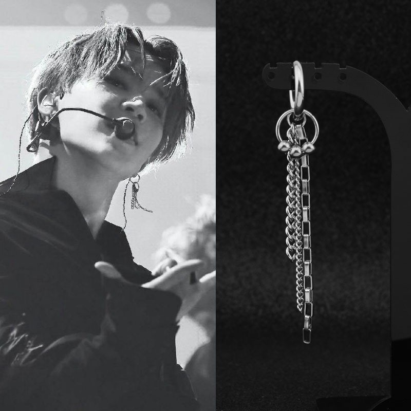 Bông tai Kpop BTS Jimin Punk Bông tai Trang sức chuỗi