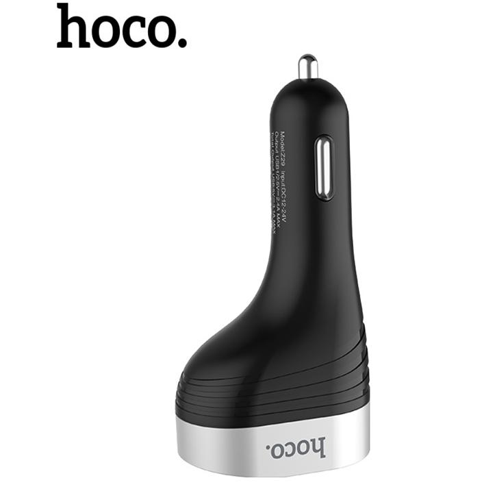 Bộ chia tẩu sạc ô tô, xe hơi nhãn hiệu Hoco Z29 tích hợp 1 cổng tẩu và hai cổng USB, dòng ra 3.1A Max (Màu đen)