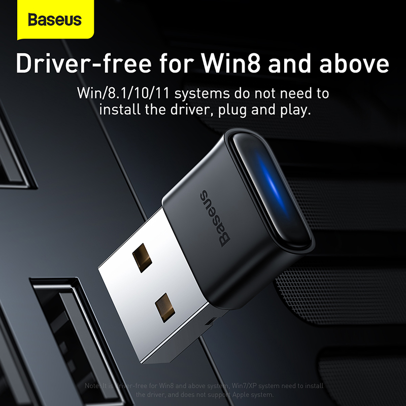 Baseus Wireless Bluetooth 5.0 USB Adapter for Logitech Mouse Keyboard Wireless Audio Receiver USB Transmitter Bluetooth Speaker for PS4 Controller Windows 10 Game Handle