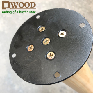 Mặt bích chân gỗ Dwood tròn sắt dày sơn đen đường kính 95mm thumbnail