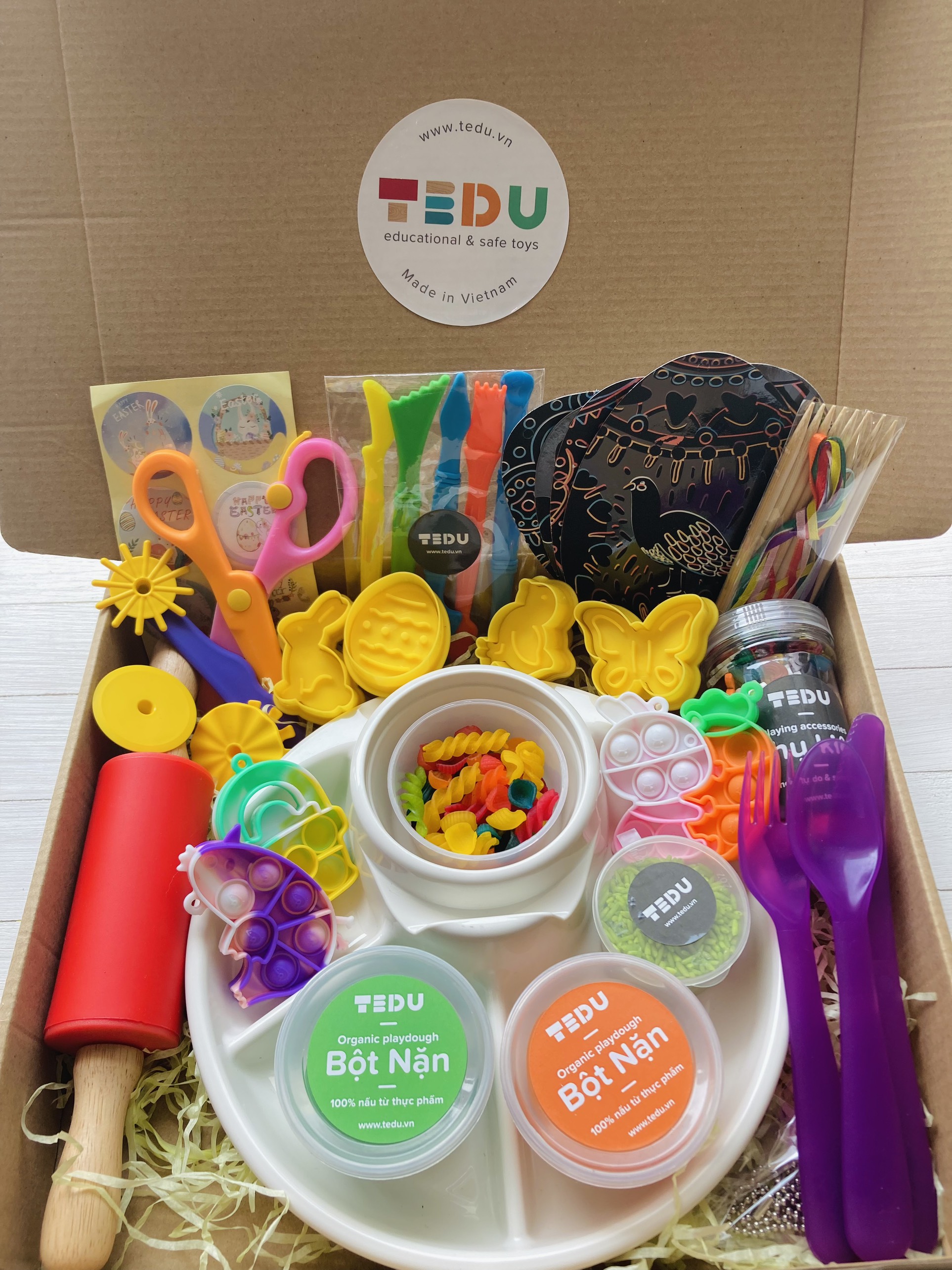 Bột nặn đất nặn an toàn TEDU Combo Phục Sinh - Happy Easter