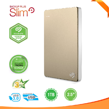 [HCM]Ổ Cứng Di Động  1TB Seagate Backup Plus Slim + Bao da