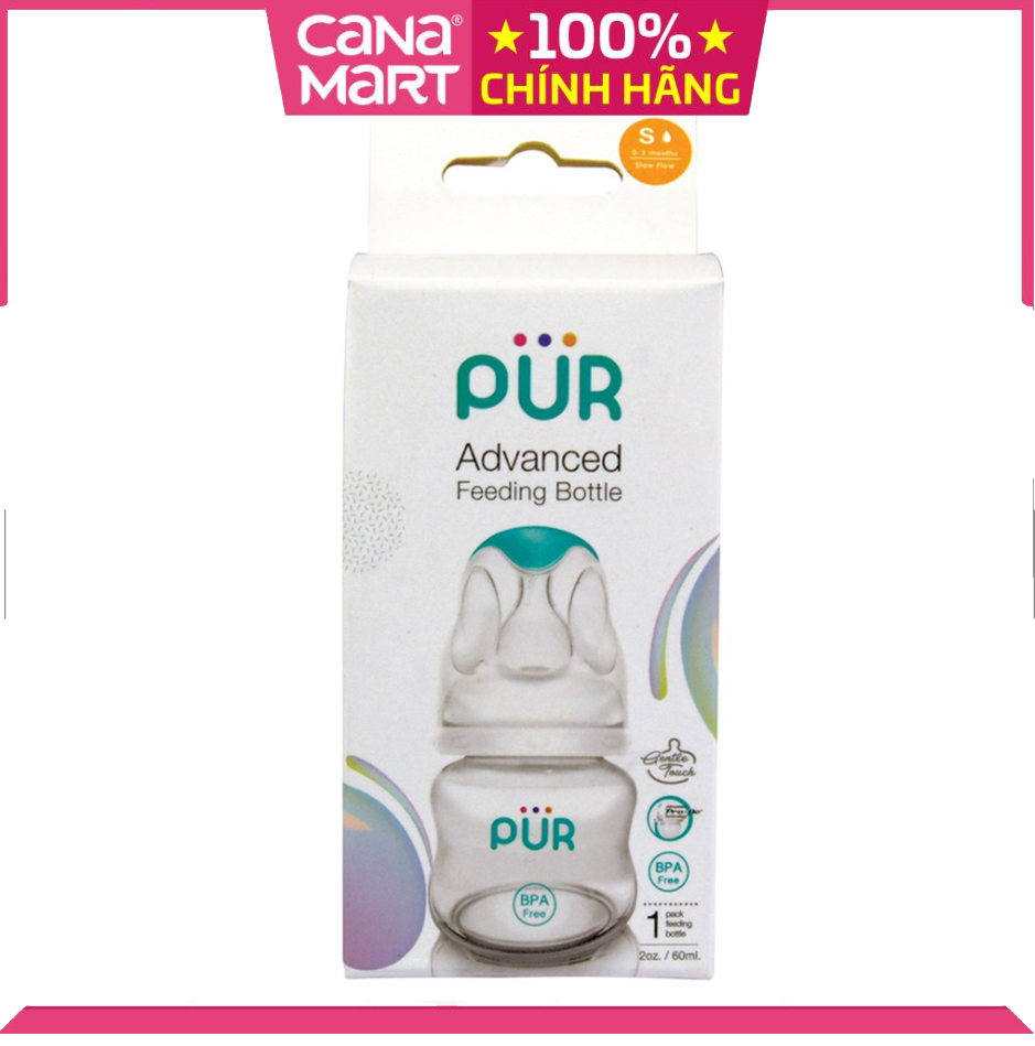 Bình sữa cổ thường Pur Advanced 60ml không chứa BPA (1800)