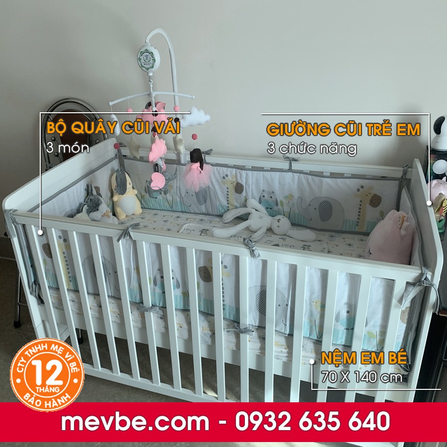 Cũi Marlow trắng - Mẹ Vì Bé