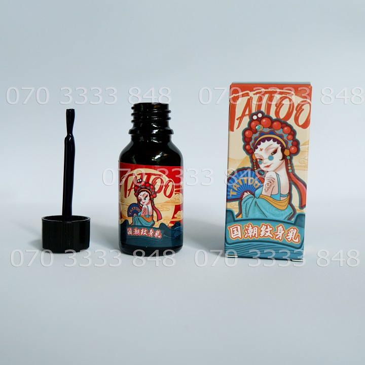 【INK TATTO】Mực Xăm 15Day Phiên Bản Cao Cấp [Màu Đen - Đỏ - Xanh] [ Tặng 3 Khuôn xăm + hình Sticker]  No.3