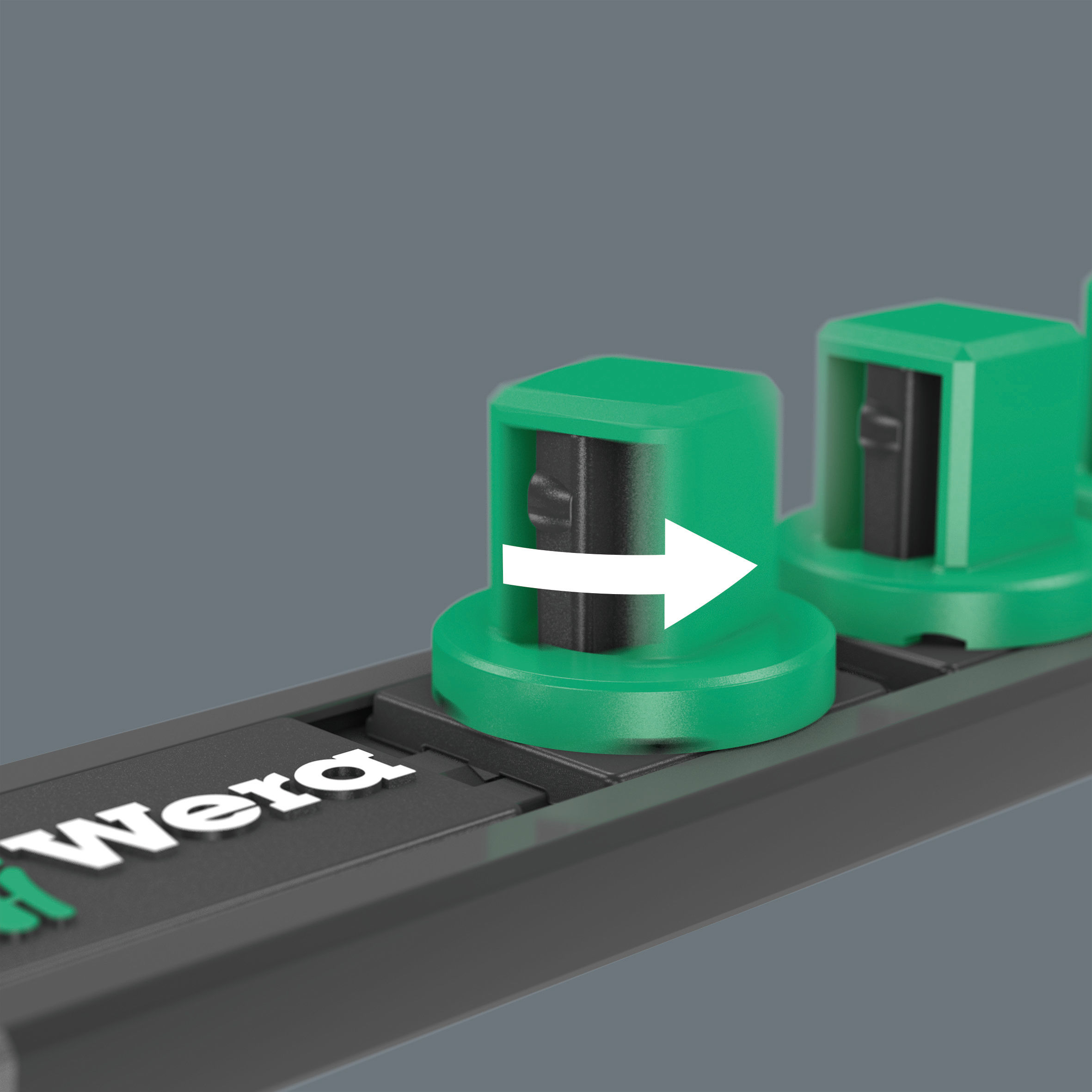 Bộ tuýp dài 1/4" Wera 05005410001 Magnetic socket rail A Deep 1 gồm 9 cái đa năng dùng tay và máy