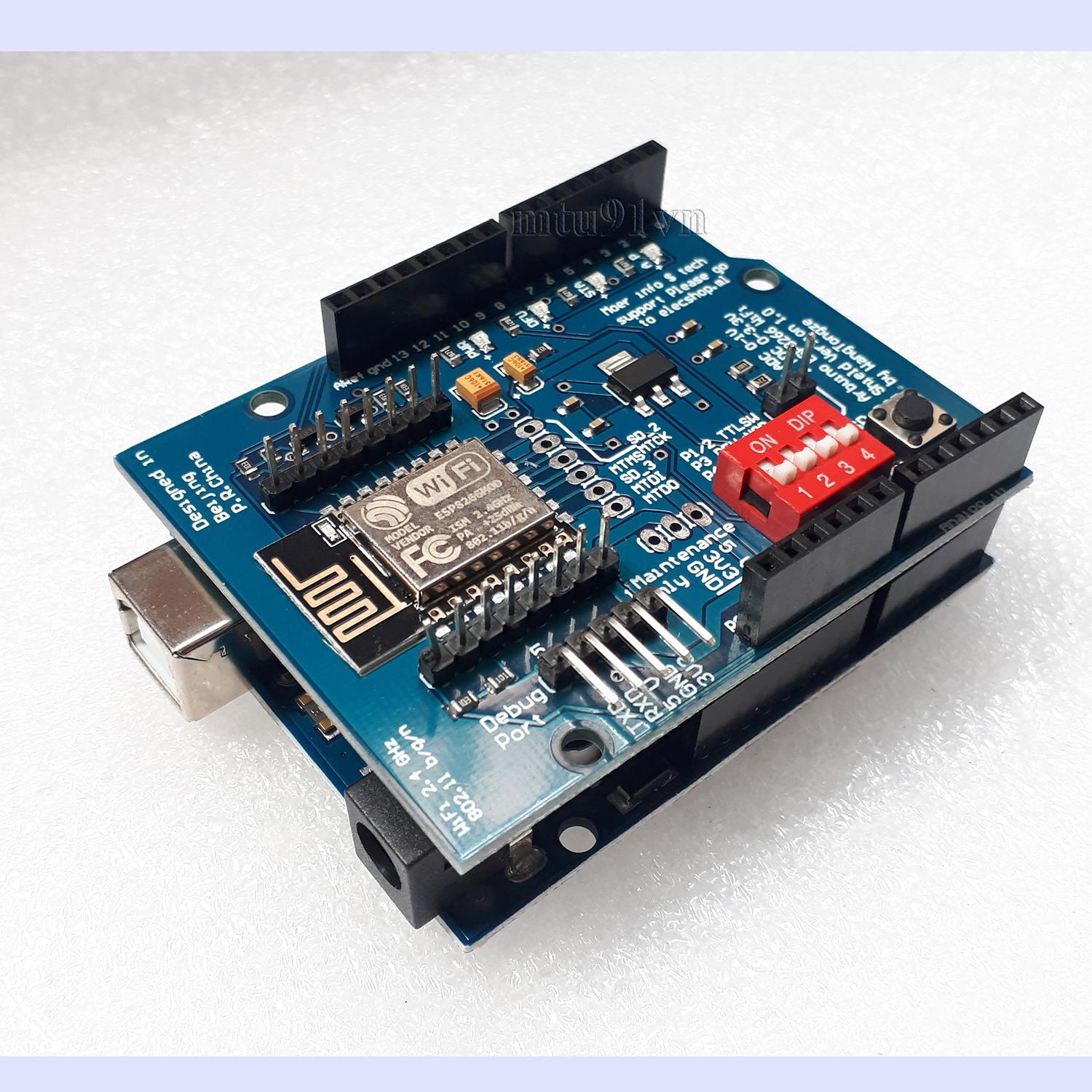 Shield Arduino UNO R3 / Mega ESP8266 Wifi ESP-12E (mở rộng chân, giao tiếp wifi)