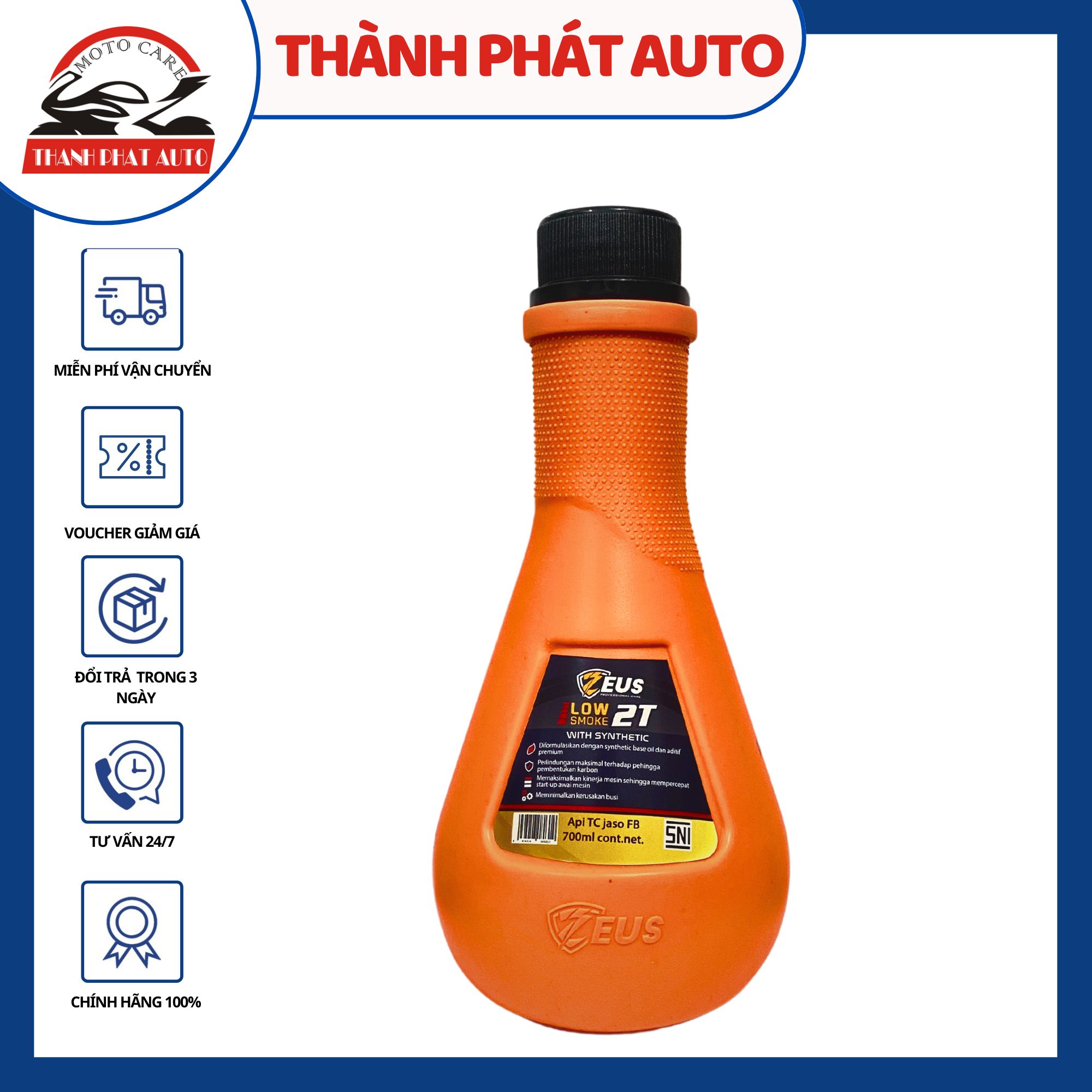 Nhớt thơm 2t zeus low smoke 700ml