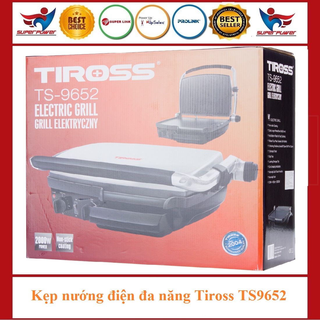 Kẹp nướng điện đa năng tiross ts9652,ts9653,ts9654,ts965