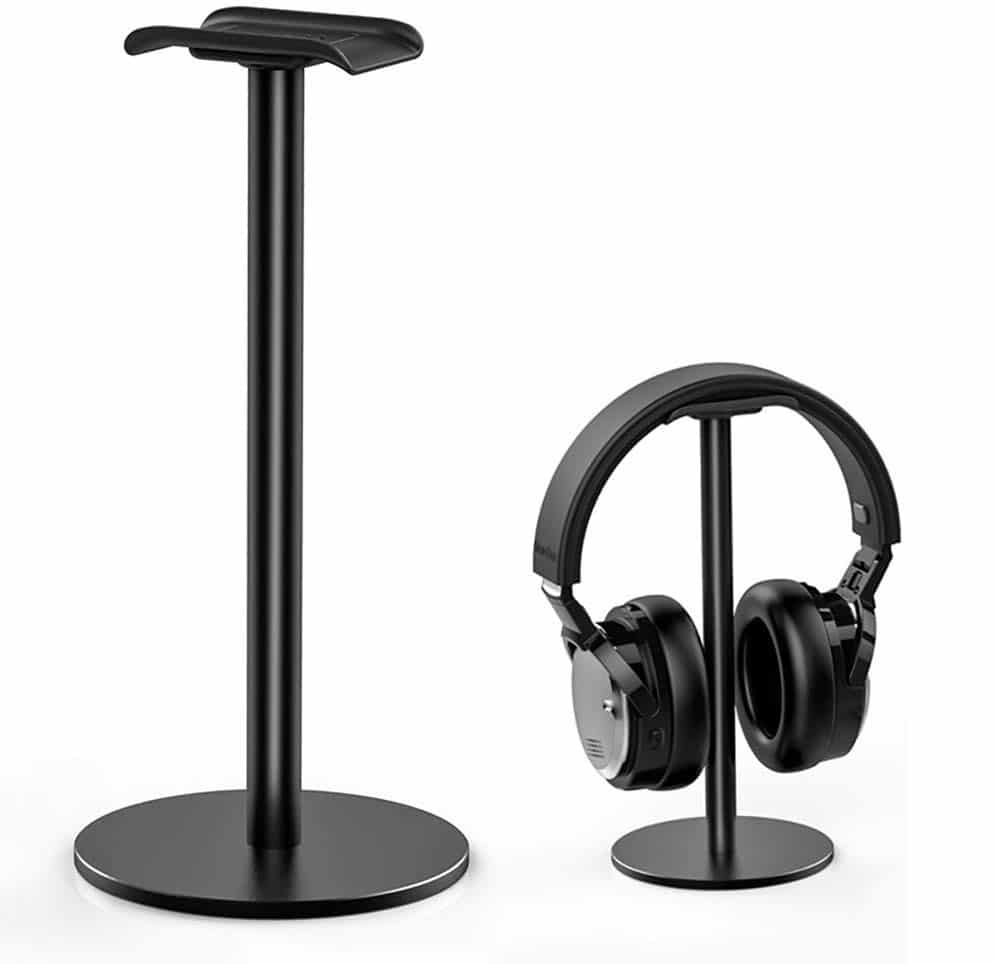 Giá treo tai nghe để bàn nhỏ gọn, móc treo Head Phone, Thanh treo tai nghe nhôm đen, chân đỡ tai nghe cao cấp, Headset Stand.