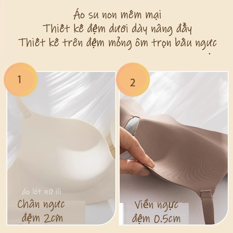 Áo Ngực Nữ Su Đúc Không Gọng Nâng Ngực Mặc Áo Dài Đẹp Chất Cao Su Non Liền Khối 977