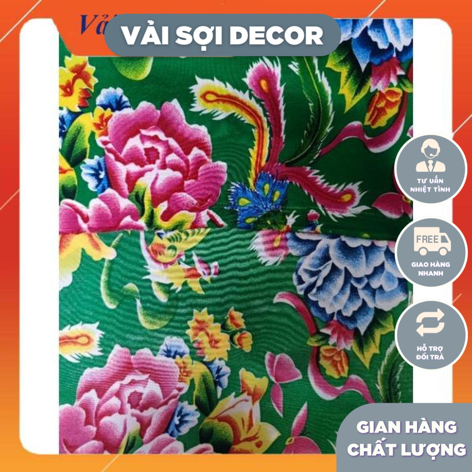 Vải con công màu xanh lá trang trí (khổ 1,6m)