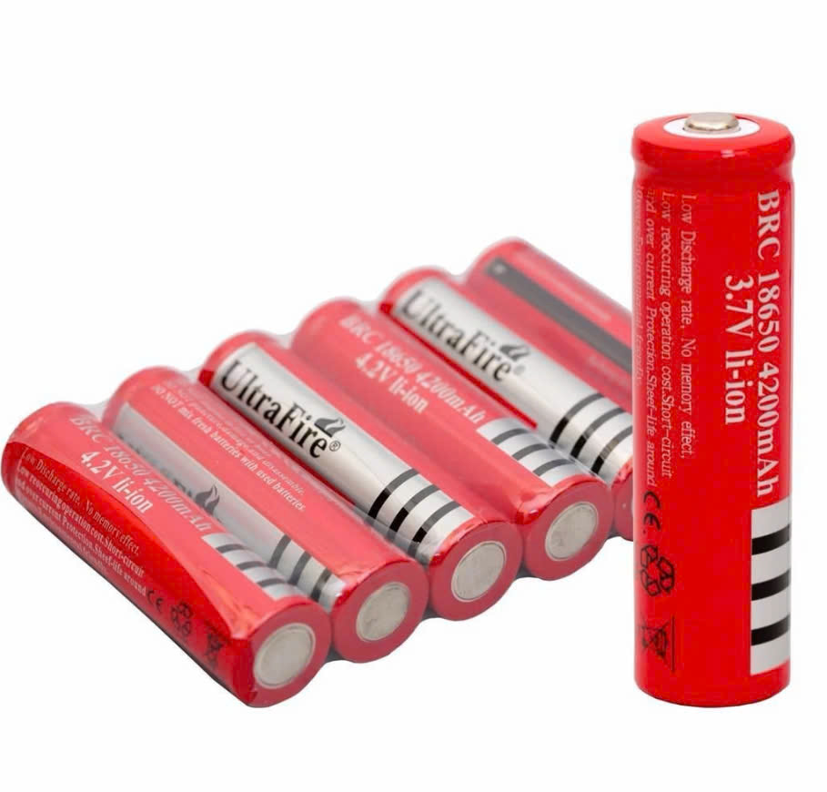 Pin Sạc Đỏ 18650 4200mah Đầu Nhọn Độ Bền Cao
