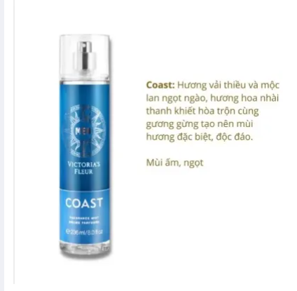 Xịt thơm Body mist mùi nam Victoria Fleur - 236ml