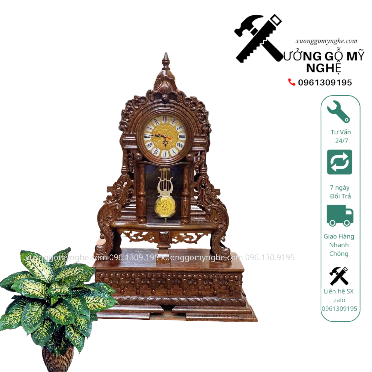 Đồng hồ quả lắc gỗ