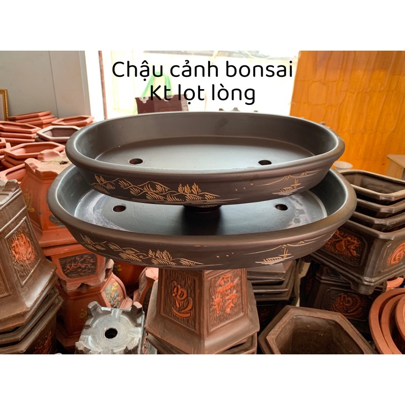 CHẬU TRỒNG CÂY BONSAI - khay thả đá non bộ