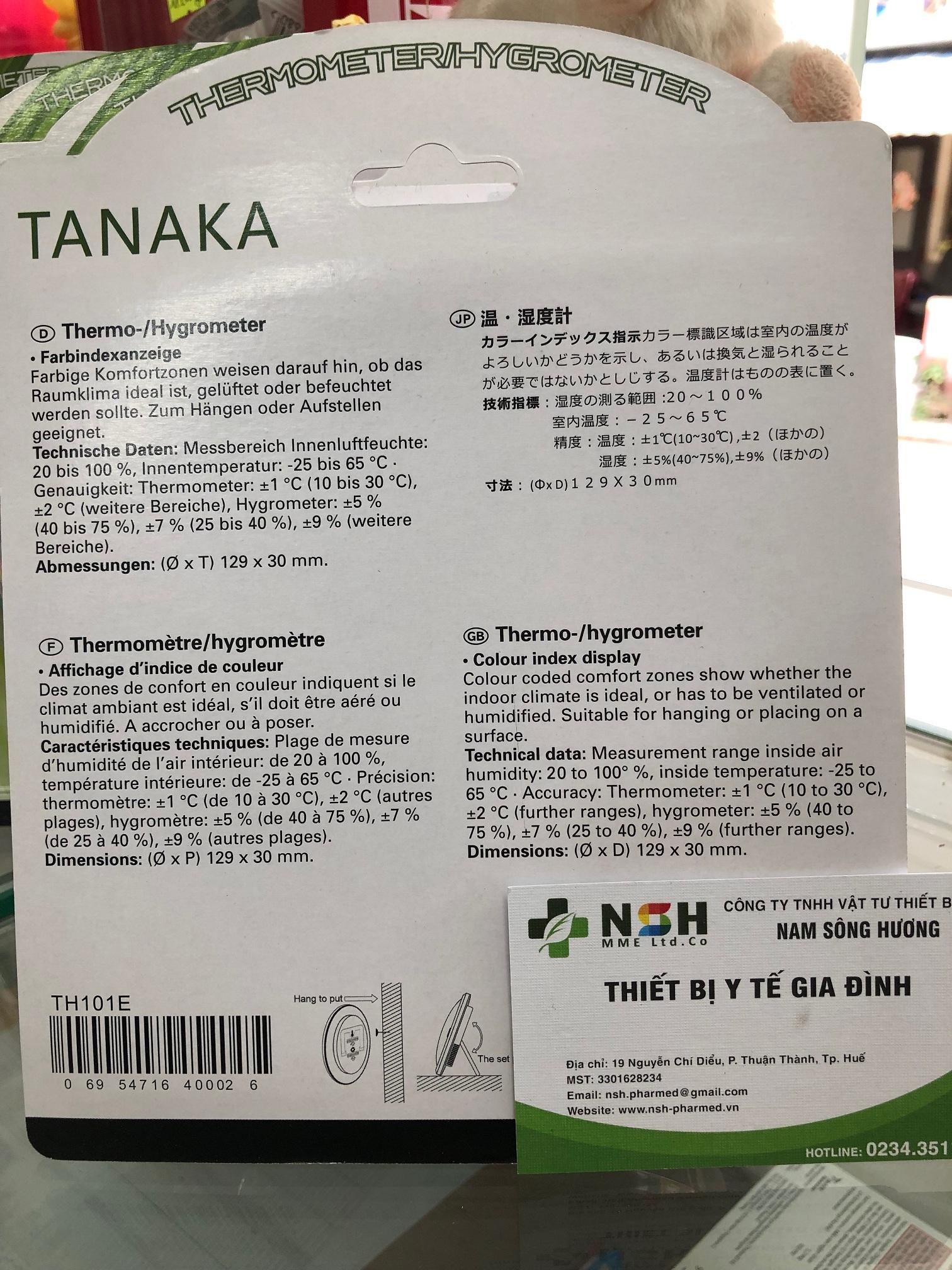 [ĐẠI LÝ] Nhiệt ẩm kế cơ học TANAKA TH101E Loại LỚN