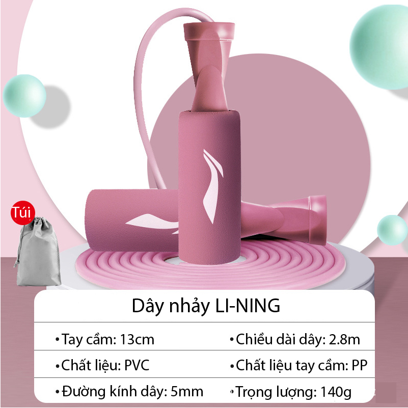Dây Nhảy LI-NING Người Lớn Trẻ Em Điều Chỉnh Độ Dài Dây Nhảy LINING Dây Nhảy Vòng Bi